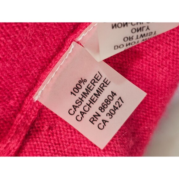 Women's M Magaschoni Cashmere Ruffle Open Front Cardigan Sweater Preppy Pink EUC - Picture 7 of 8